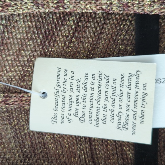 Chicos Browns & Metallic Boisseau Gold Knit Ruana Shawl Wrap - Picture 11 of 15